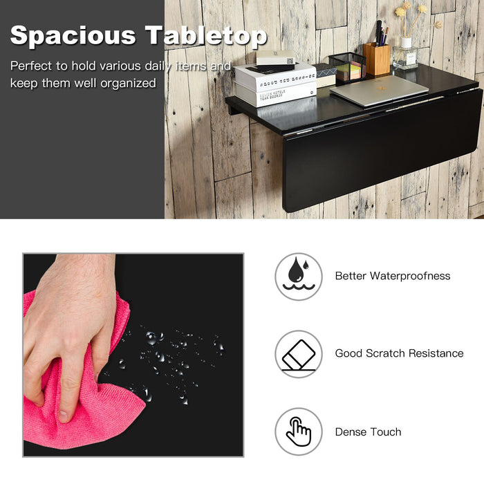 80 X 60 Cm Wall Mounted Folding Table Drop-Leaf Floating Writing Desk