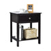 2 Pieces Wooden Nightstand with Drawer and Storage Shelf