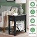 2-Tier Bedside Table with Drawer and Storage Shelf