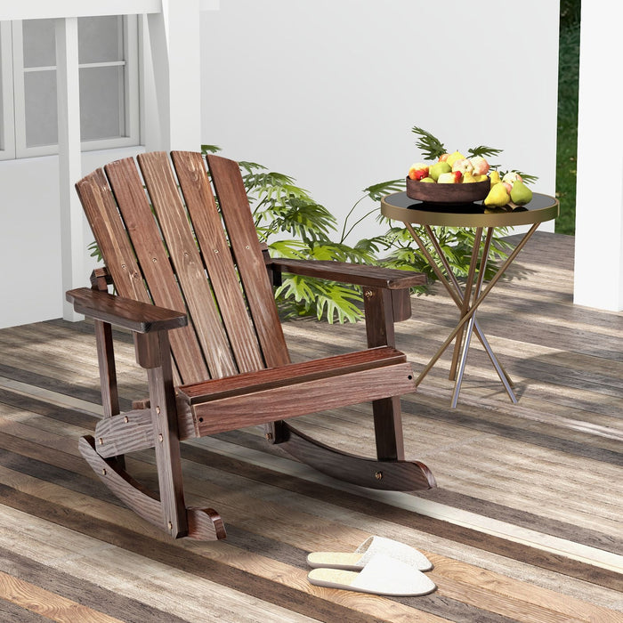 Patio Adirondack Rocking Chair with High Backrest