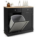 Kitchen Tilt-Out Trash Cabinet with 2 Drawers and Adjustable Shelves