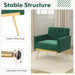 Modern Velvet Accent Chair with Button Tufted Back and Golden Metal Legs