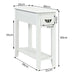 2-Tier Bedside Table with Drawer and Storage Shelf