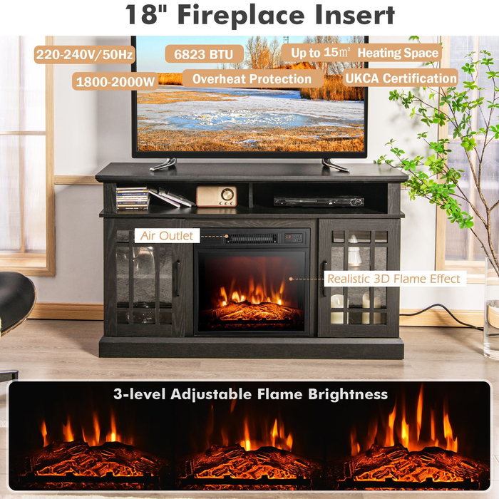 1400W Electric Fireplace with Mantel for Tvs up to 55 Inches