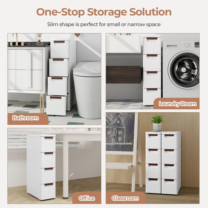 3/4/5-Drawer Narrow Storage Cabinet for Small Space