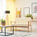 2-Seater Wooden Upholstered Loveseat with Rubber Wood Armrests