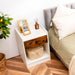 Set of 2 Bedside Table with a Drawer and Open Shelf
