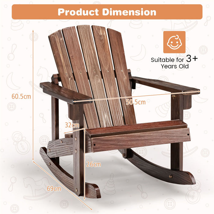 Patio Adirondack Rocking Chair with High Backrest