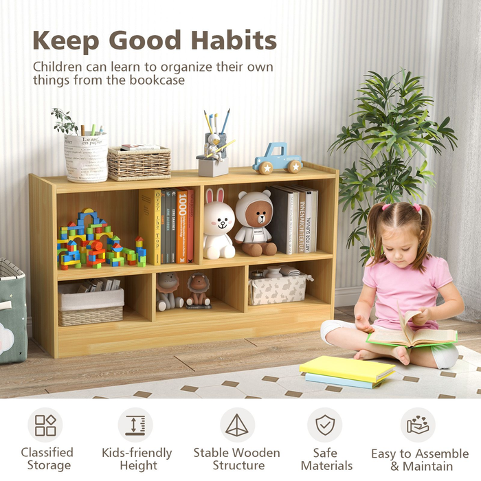 2-Tier Wooden Kids Bookcase