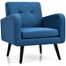 Mid-Century Modern Upholstered Accent Chair with Rubber Wood Legs