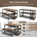 3 Pieces Kitchen Dining Set with Storage Rack
