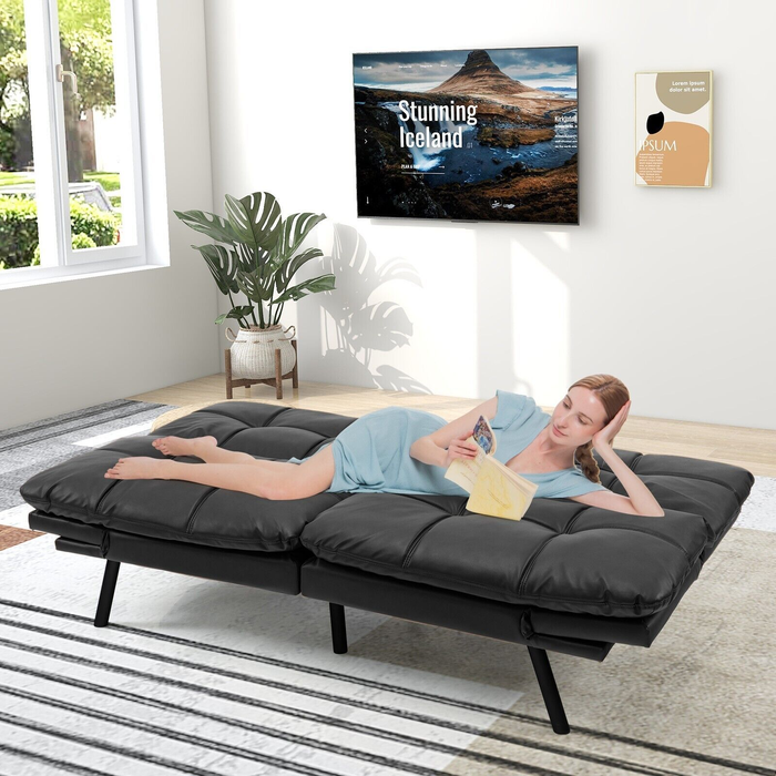 2 Seater Convertible Sofa Bed with Reclining Backrest