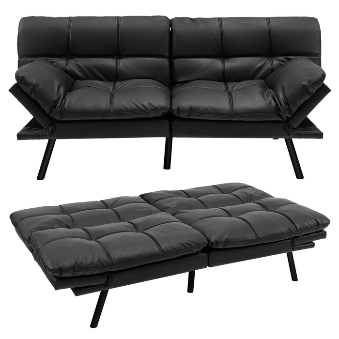 2 Seater Convertible Sofa Bed with Reclining Backrest