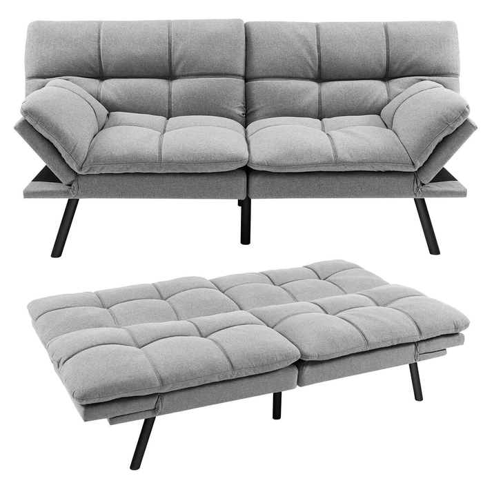 2 Seater Convertible Sofa Bed with Reclining Backrest