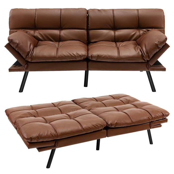 2 Seater Convertible Sofa Bed with Reclining Backrest