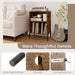 Record Player Stand with Charging Station and 5 Storage Compartments