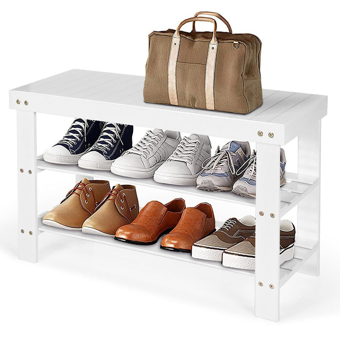 3-Tier Bamboo Shoe Bench for Entryway