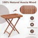 Wooden Side Table with Slatted Tabletop and Sturdy X-Shaped Frame