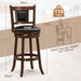65/74 Cm Swivel Bar Stool Set of 2 with Curved Backrest