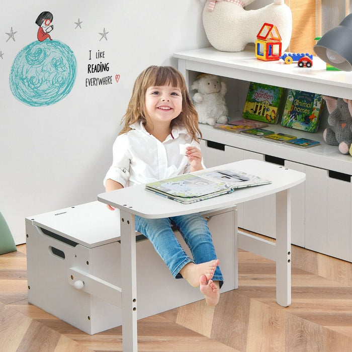 3-In-1 Kids Table and Chair Set with Toy Storage Box