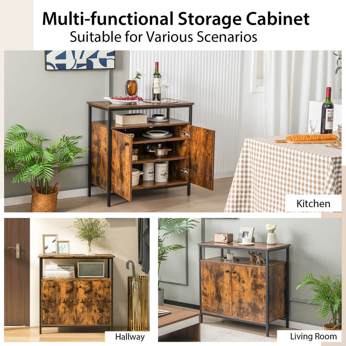 Industrial Sideboard Wooden Storage Cabinet with 2-Door