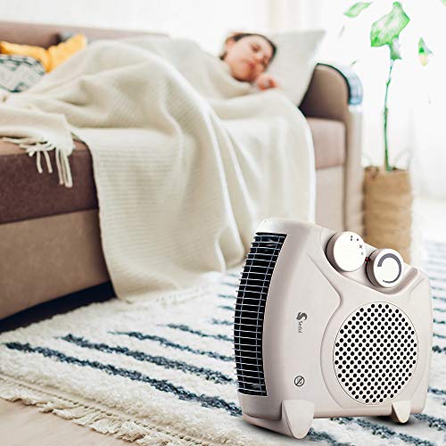 Sedol 2KW Upright or Flatbed Electric Fan Heater with 2 Heat Settings - White