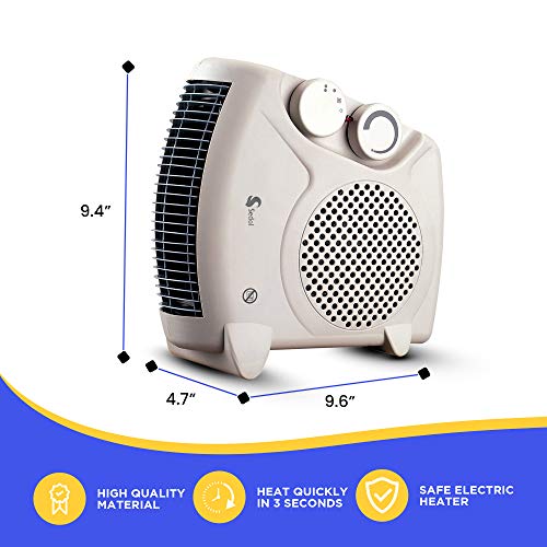 Sedol 2KW Upright or Flatbed Electric Fan Heater with 2 Heat Settings - White