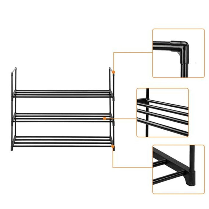 SEDOL 3 Tier Stackable Stainless Steel Shoe Rack Storage