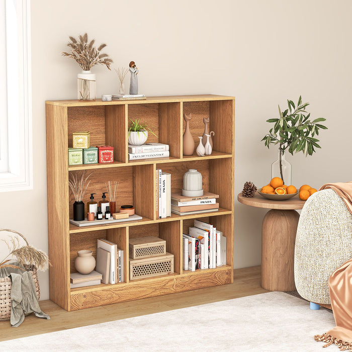 8-Cube Bookshelf with 2 Anti-Tipping Kits and Display Shelf for Home