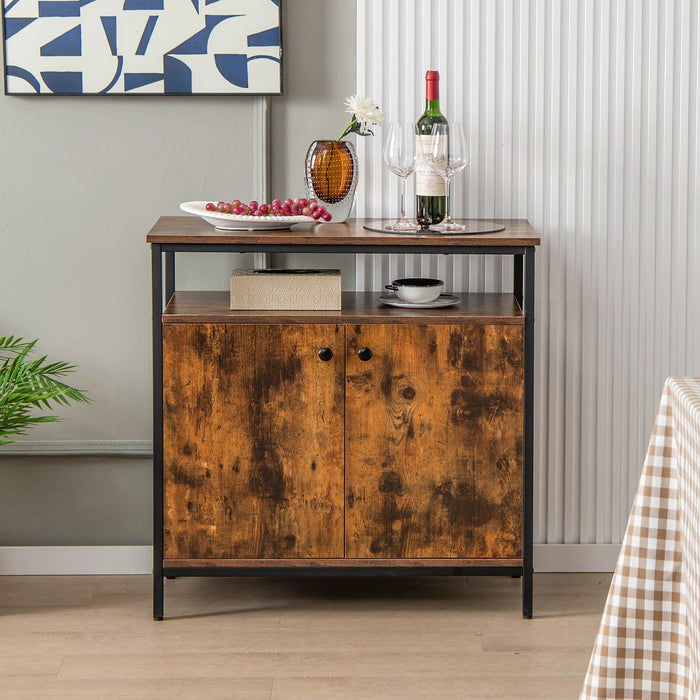 Industrial Sideboard Wooden Storage Cabinet with 2-Door