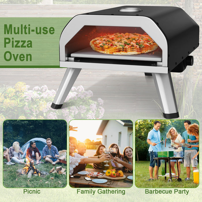 Stainless Steel Pizza Maker with Accessories Set and Storage Bag