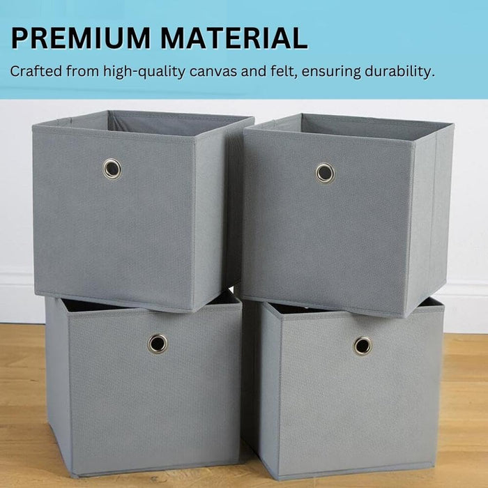 SEDOL Storage Boxes - (Set of 4) 27×27cm Non-Woven Fabric Foldable Storage Cube