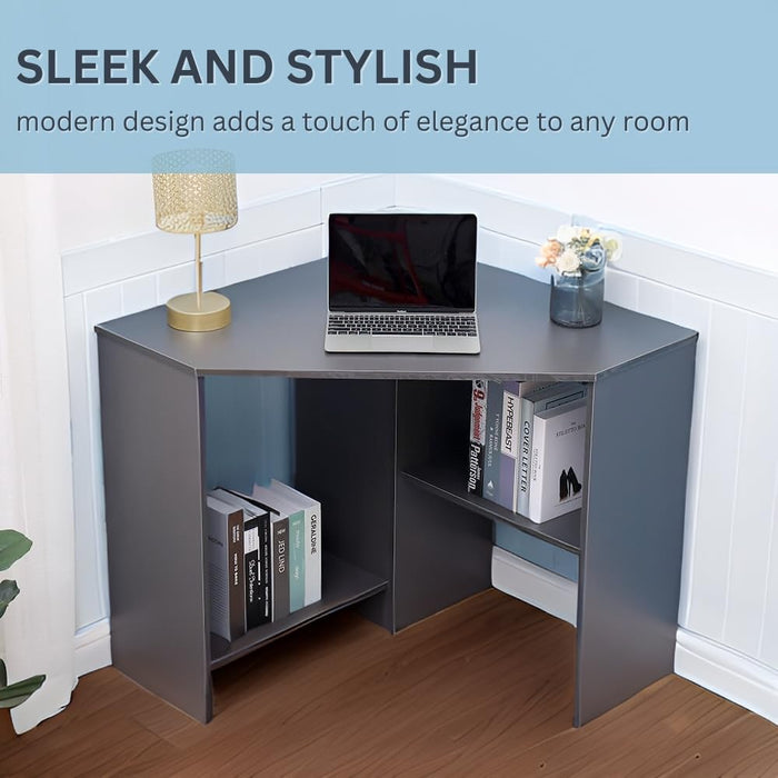 SEDOL Computer Desk - Wellington Compact Corner Desk with Undershelves