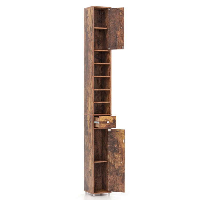 180CM Tall Freestanding Bathroom Cabinet with 2 Doors and 1 Drawer