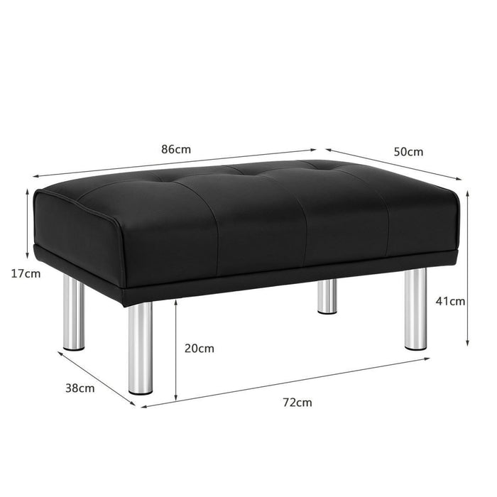 Leather Tufted Upholstered Ottoman Bench for Living Room Entryway