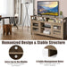 Living Room Console Table for Tvs with Wooden Fireplace and 2 Cabinets