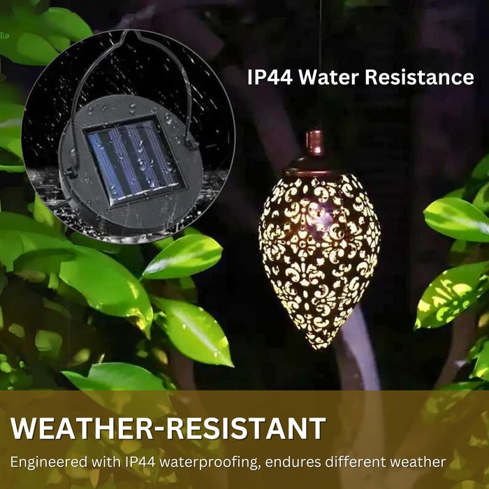 Solar-Powered LED Garden Light - Waterproof Metal Garden Lantern Light