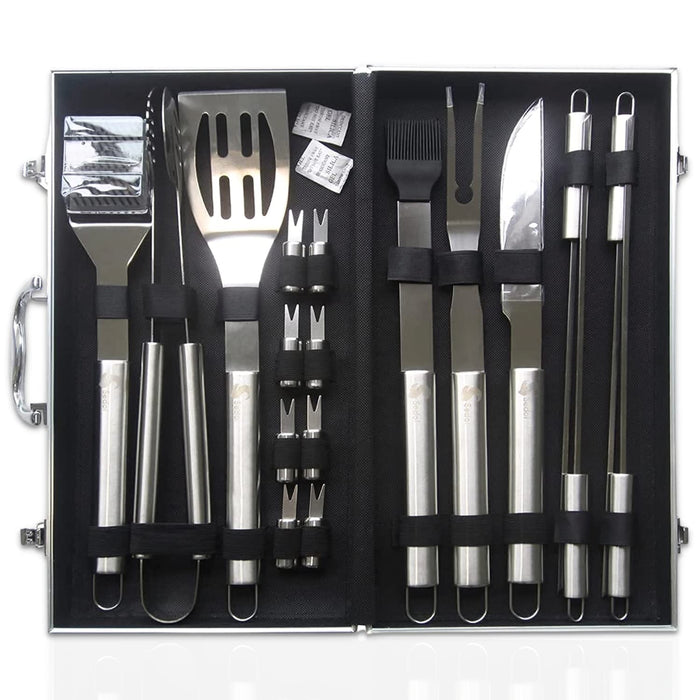 SEDOL BBQ Tools Set - 18pcs Heavy Duty Stainless Steel BBQ Accessories