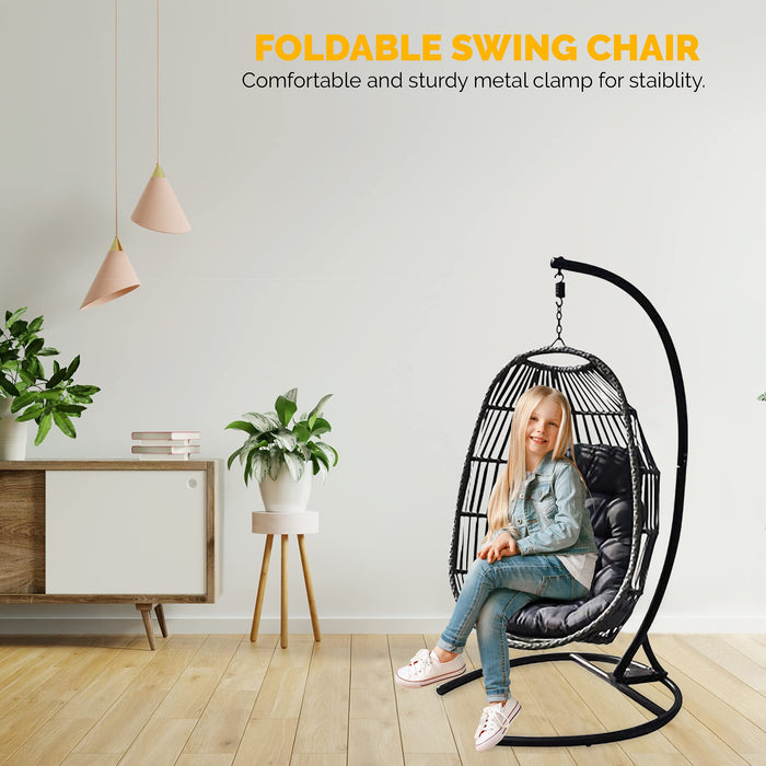 SEDOL Hanging Egg Chair - Collapsible (Foldable) Swing Chair- Hanging Chair for Outdoor and Indoor (Grey)