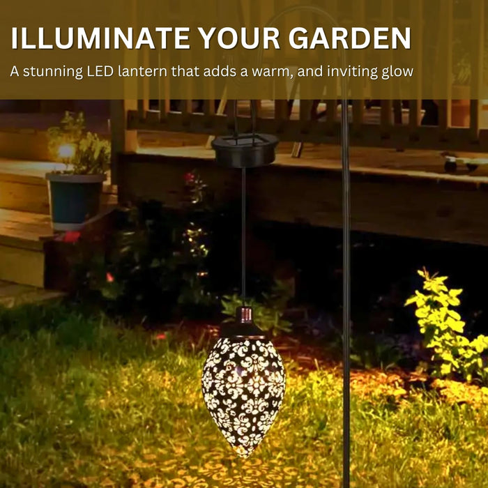 Solar-Powered LED Garden Light - Waterproof Metal Garden Lantern Light