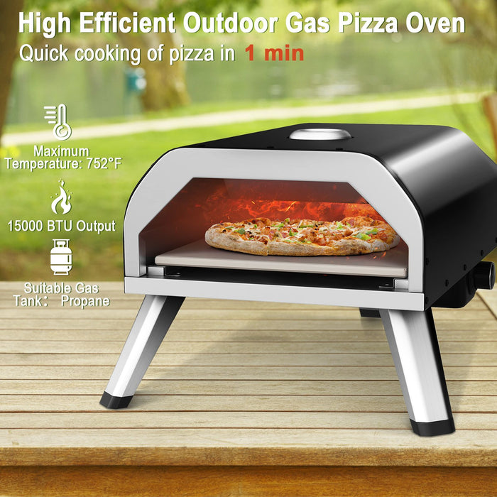 Stainless Steel Pizza Maker with Accessories Set and Storage Bag