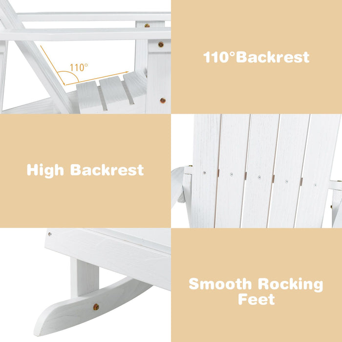 Patio Adirondack Rocking Chair with High Backrest