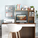 Wooden Desk Bookshelf with 4 Shelves and Open Back Compartment