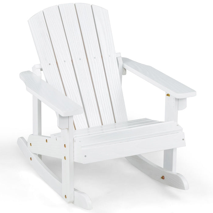 Patio Adirondack Rocking Chair with High Backrest