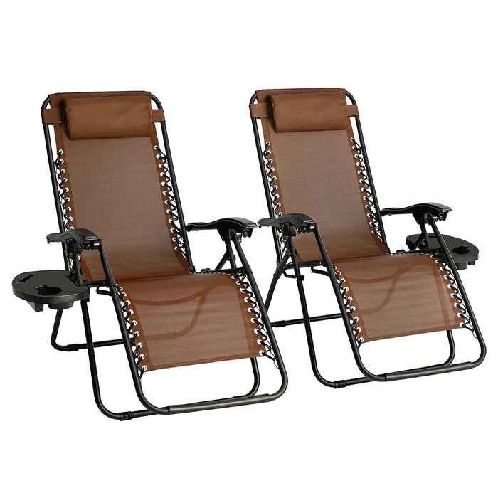 SEDOL Zero Gravity Chairs (Set of 2) - Reclining & Folding Outdoor Chair for Garden, Decking, and Patio