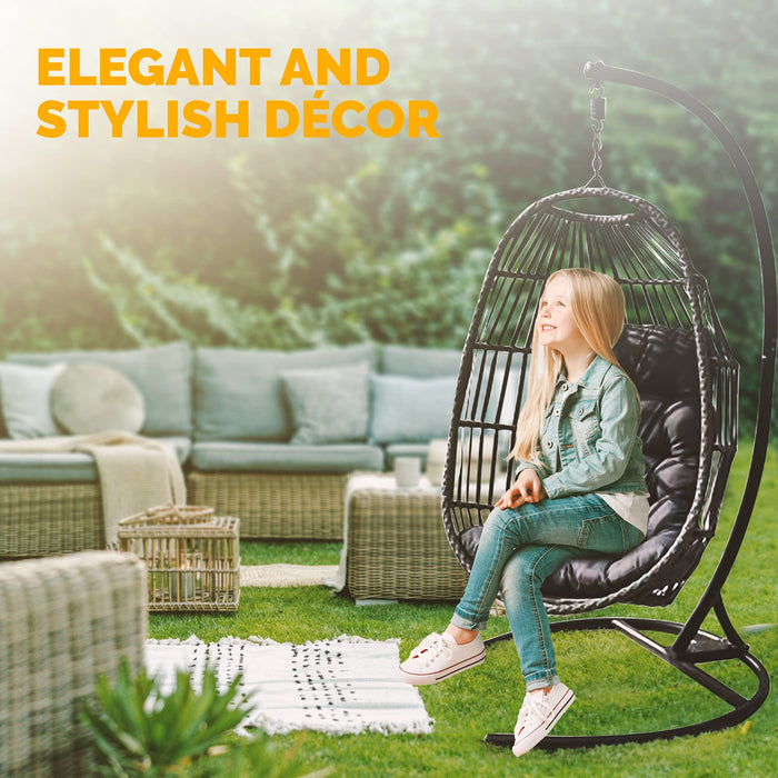 SEDOL Hanging Egg Chair - Collapsible (Foldable) Swing Chair- Hanging Chair for Outdoor and Indoor (Grey)