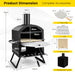 Outdoor Pizza Oven with Waterproof Cover and Anti-Scalding Handles