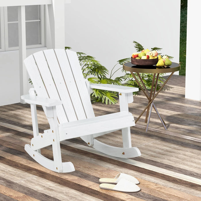 Patio Adirondack Rocking Chair with High Backrest