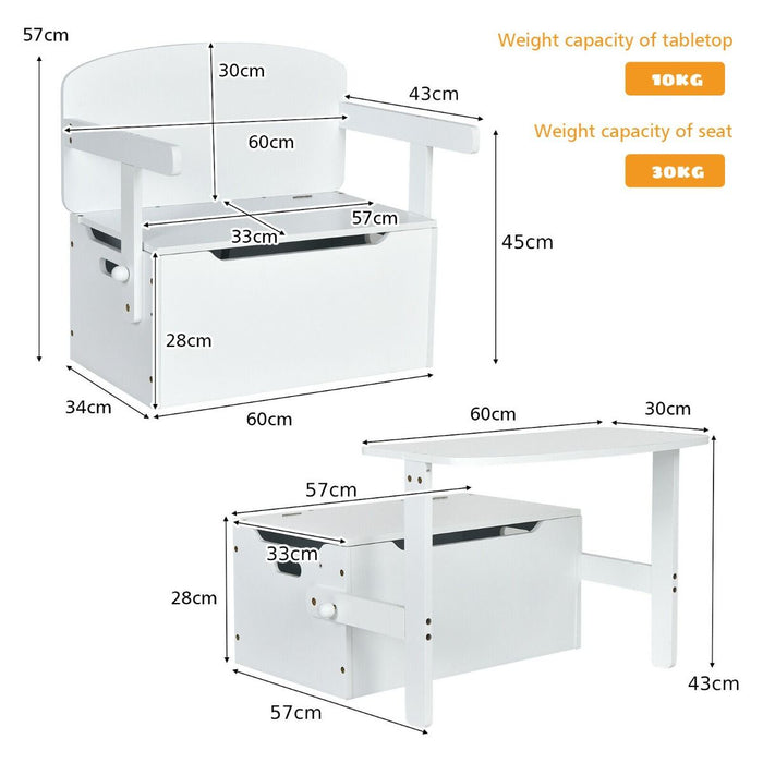 3-In-1 Kids Table and Chair Set with Toy Storage Box