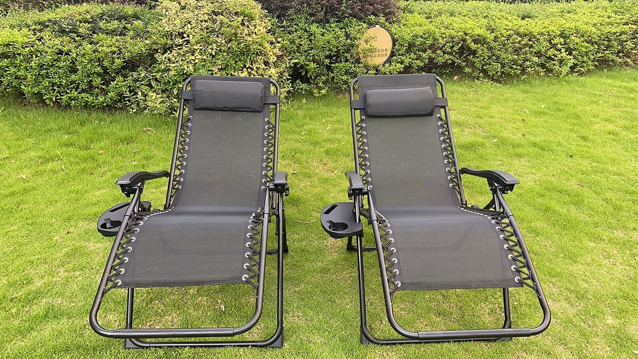 SEDOL Zero Gravity Chairs (Set of 2) - Reclining & Folding Outdoor Chair for Garden, Decking, and Patio